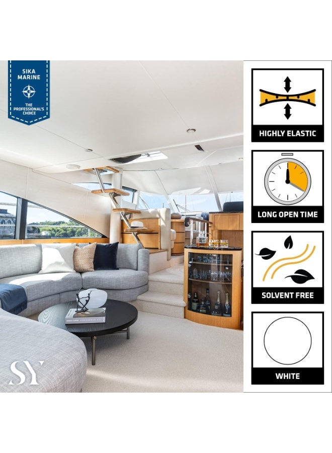 SIKA - Multifunctional Adhesive Sealant For Marine Applications - Sikaflex-291i White - Highly Elastic - Interior Use - For Boats - 300ml Cartridge - Image 4